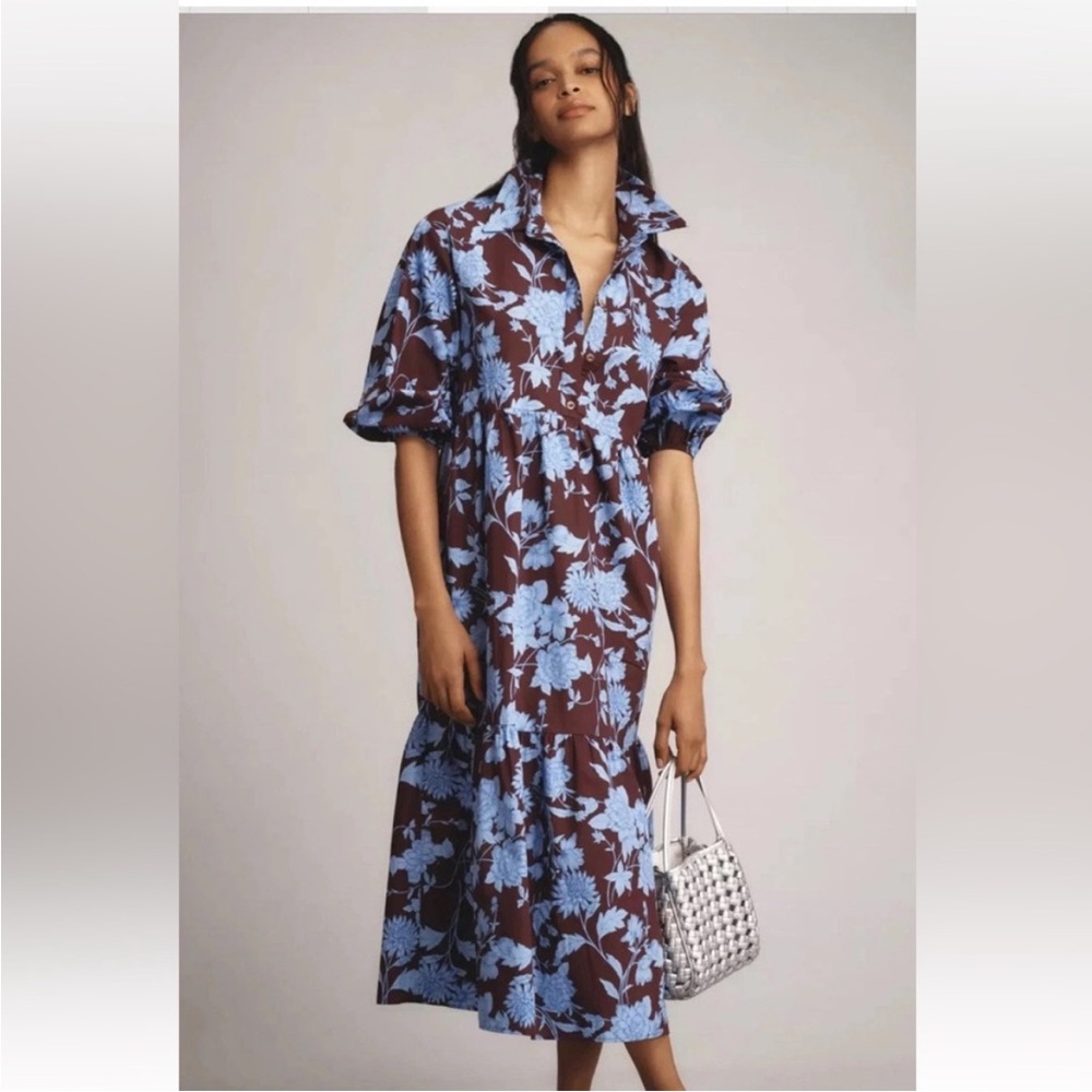 Anthropologie Maeve Bettina Tiered Midi Dress NWT XXS
